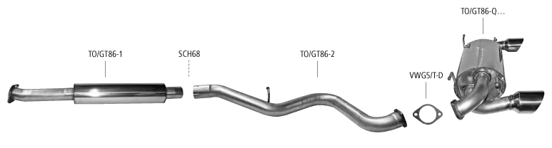 Bastuck | Exhaust system MSD & ESD (Cat-Back) | GT86 & BRZ I | ECE approval