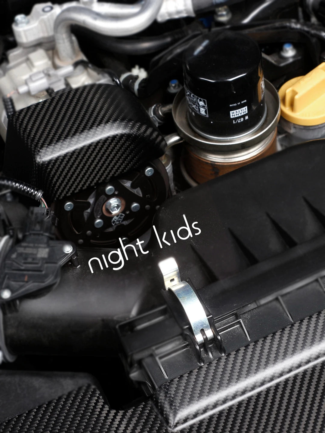 Night Kids | Carbon fiber V-belt cover FA24 | GR 86 BRZ II | matte / glossy