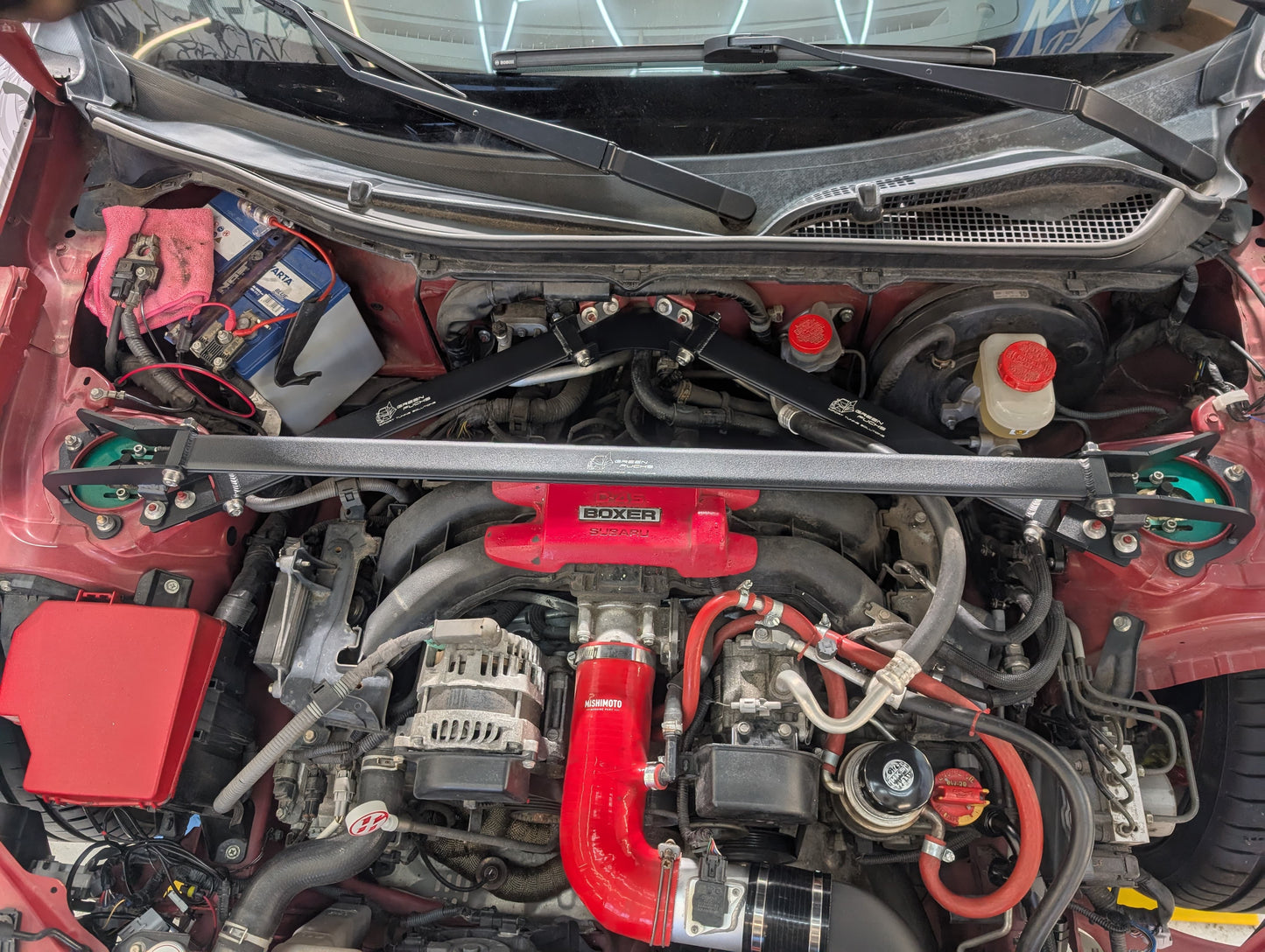 GreenFuchs | Front strut brace (+triangle) | GT/GR 86 & BRZ I/II