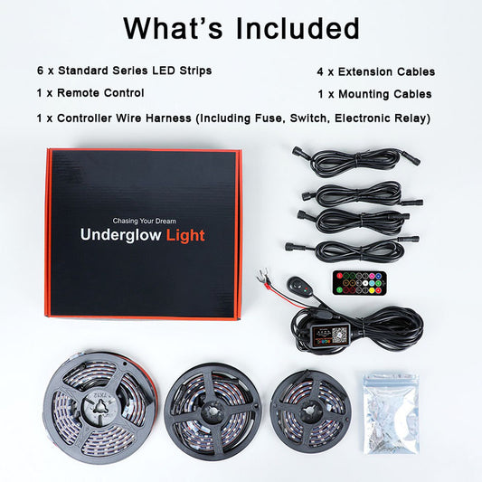 GreenFuchs | Unterbodenbeleuchtung Standard 1-Reihe RGBIC LED App  | Universal