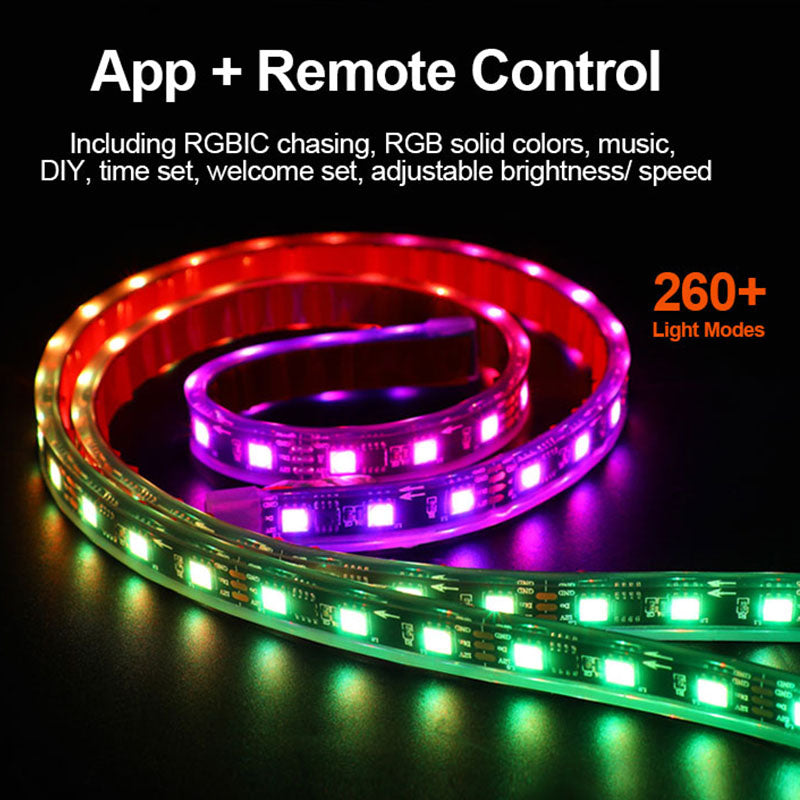 GreenFuchs | Unterbodenbeleuchtung Standard 1-Reihe RGBIC LED App  | Universal