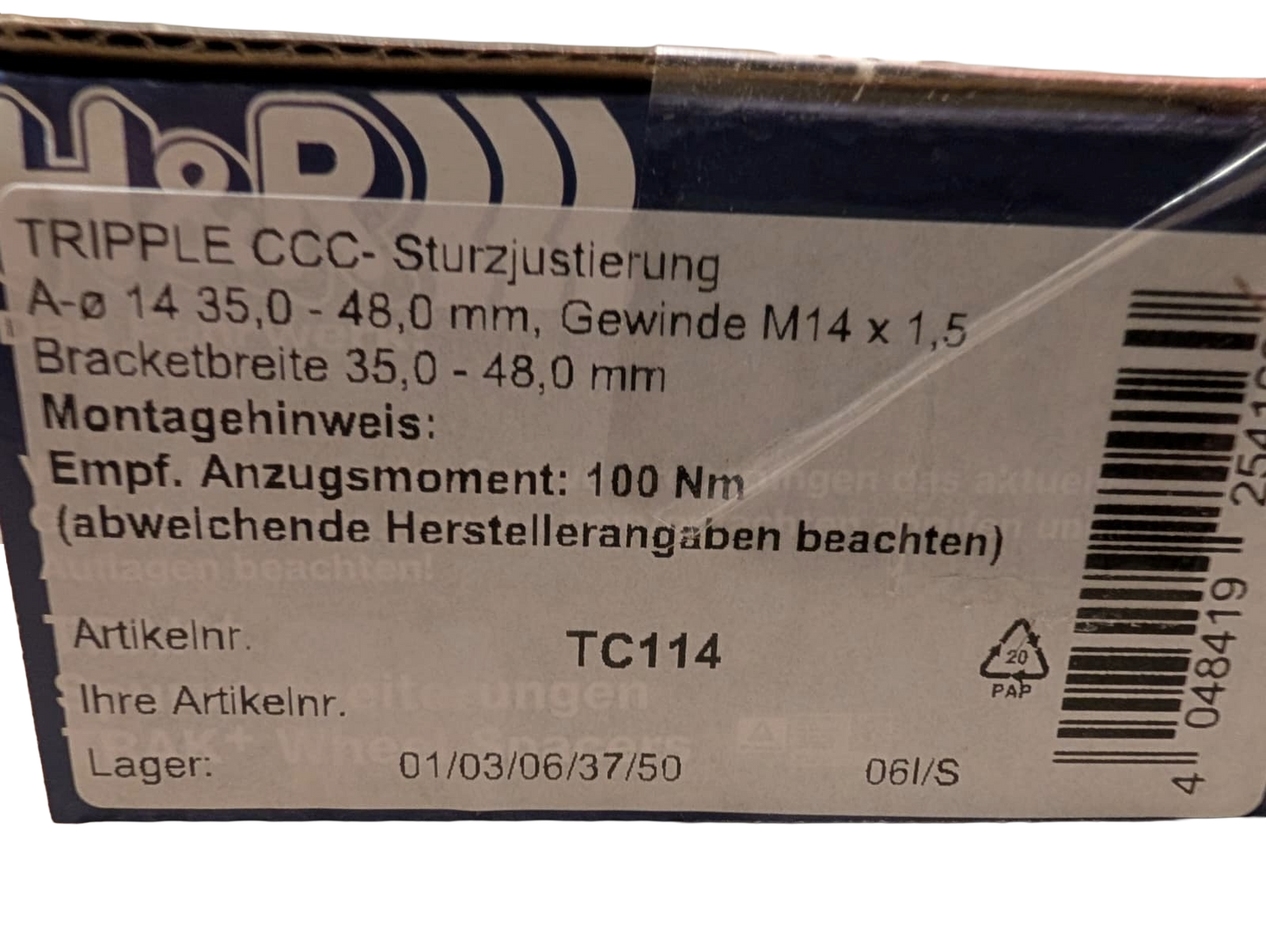 H&R | Sturzkorrekturschrauben (Teilegutachten) | GT/GR86 & BRZ I&II
