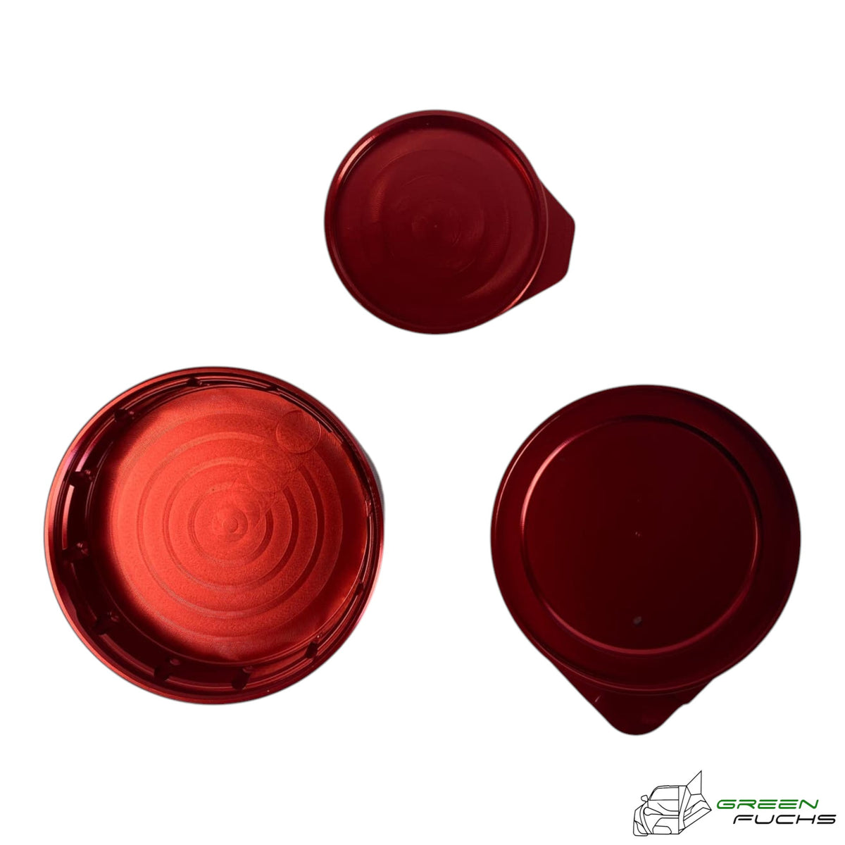 GreenFuchs | Motorraumdeckel Aluminium 3er Set rot | GT/GR86 & BRZ I/II