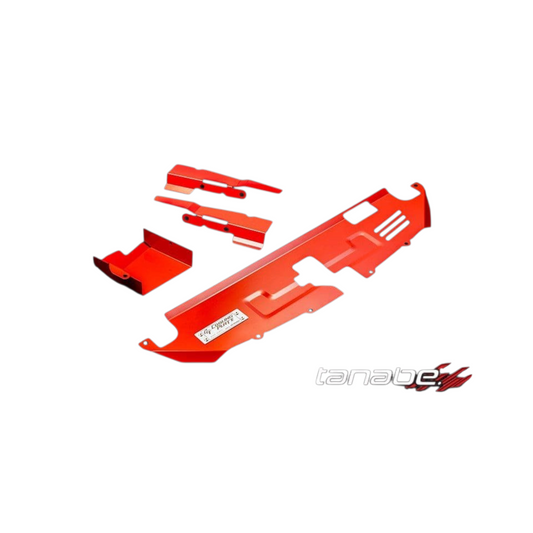 GreenFuchs Tanabe Cooling Plate Set in Rot für Toyota GR Yaris zur Optimierung der Luftführung im Motorraum