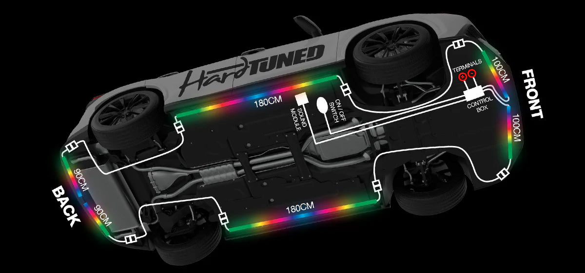 ElGlow® - Hardtuned | Active Underglow Kit | LED RGB underbody lighting app | Universal